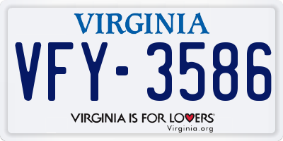 VA license plate VFY3586