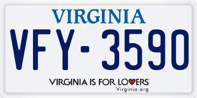 VA license plate VFY3590