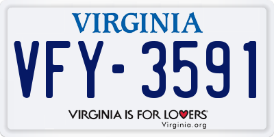 VA license plate VFY3591