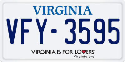 VA license plate VFY3595