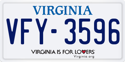 VA license plate VFY3596