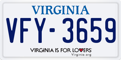VA license plate VFY3659