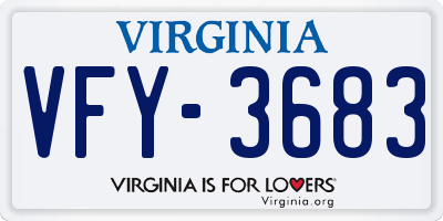 VA license plate VFY3683
