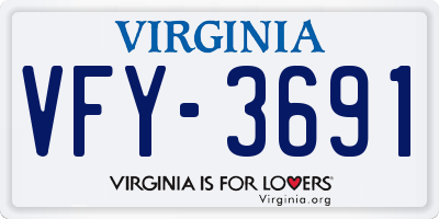 VA license plate VFY3691