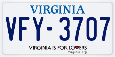 VA license plate VFY3707