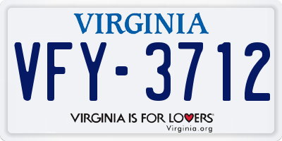 VA license plate VFY3712