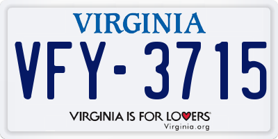VA license plate VFY3715