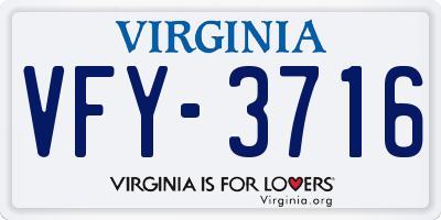 VA license plate VFY3716