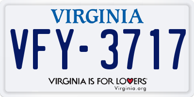 VA license plate VFY3717