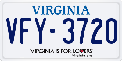 VA license plate VFY3720