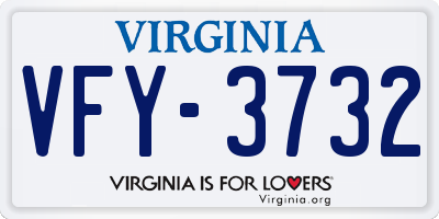 VA license plate VFY3732