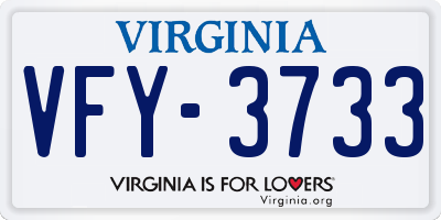 VA license plate VFY3733