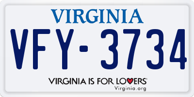 VA license plate VFY3734