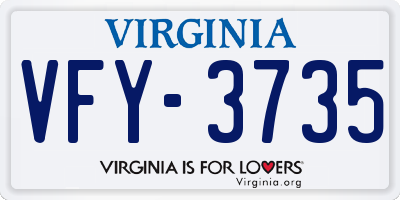 VA license plate VFY3735