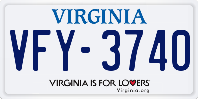 VA license plate VFY3740