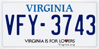 VA license plate VFY3743