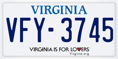 VA license plate VFY3745