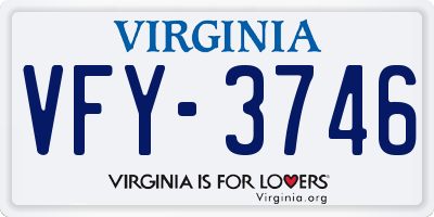 VA license plate VFY3746