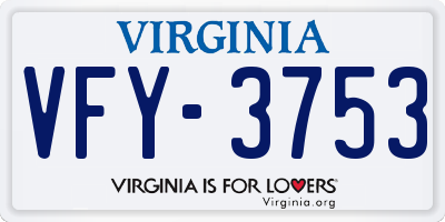 VA license plate VFY3753