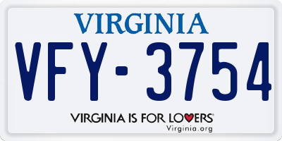 VA license plate VFY3754