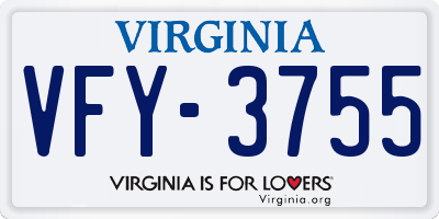 VA license plate VFY3755