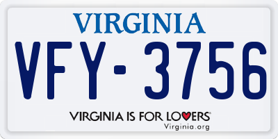 VA license plate VFY3756