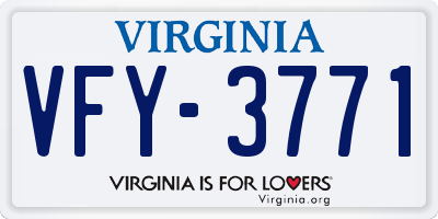 VA license plate VFY3771