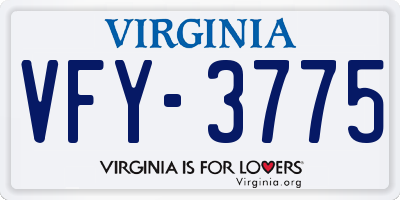 VA license plate VFY3775