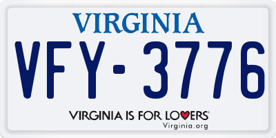 VA license plate VFY3776