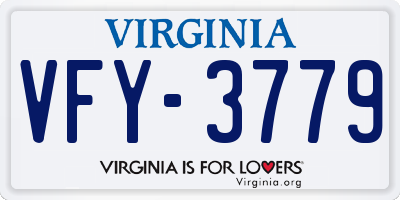VA license plate VFY3779