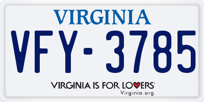VA license plate VFY3785