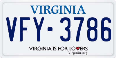 VA license plate VFY3786