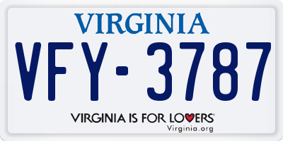VA license plate VFY3787