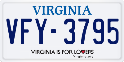 VA license plate VFY3795