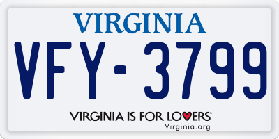 VA license plate VFY3799