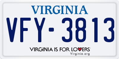VA license plate VFY3813