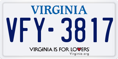 VA license plate VFY3817
