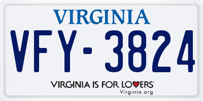 VA license plate VFY3824