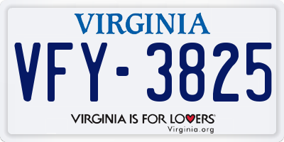 VA license plate VFY3825