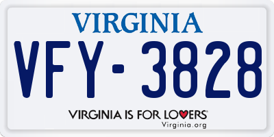 VA license plate VFY3828