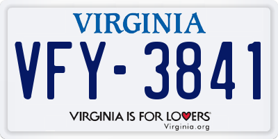 VA license plate VFY3841