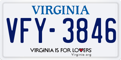 VA license plate VFY3846