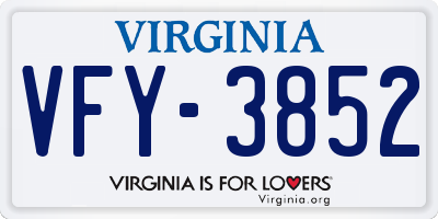 VA license plate VFY3852