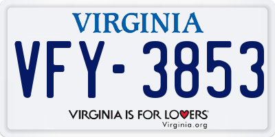 VA license plate VFY3853
