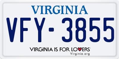 VA license plate VFY3855