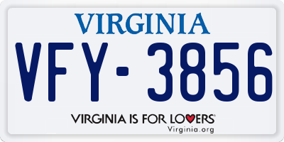 VA license plate VFY3856