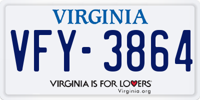 VA license plate VFY3864