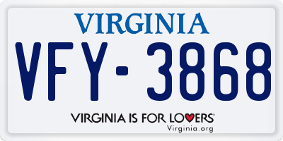 VA license plate VFY3868