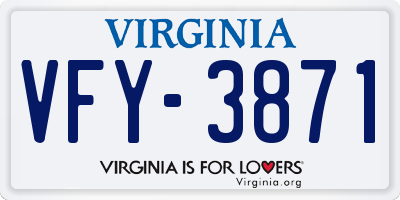 VA license plate VFY3871