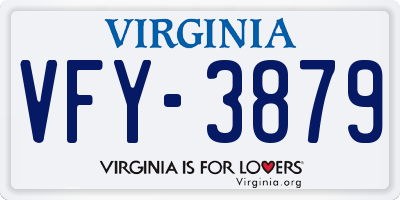 VA license plate VFY3879